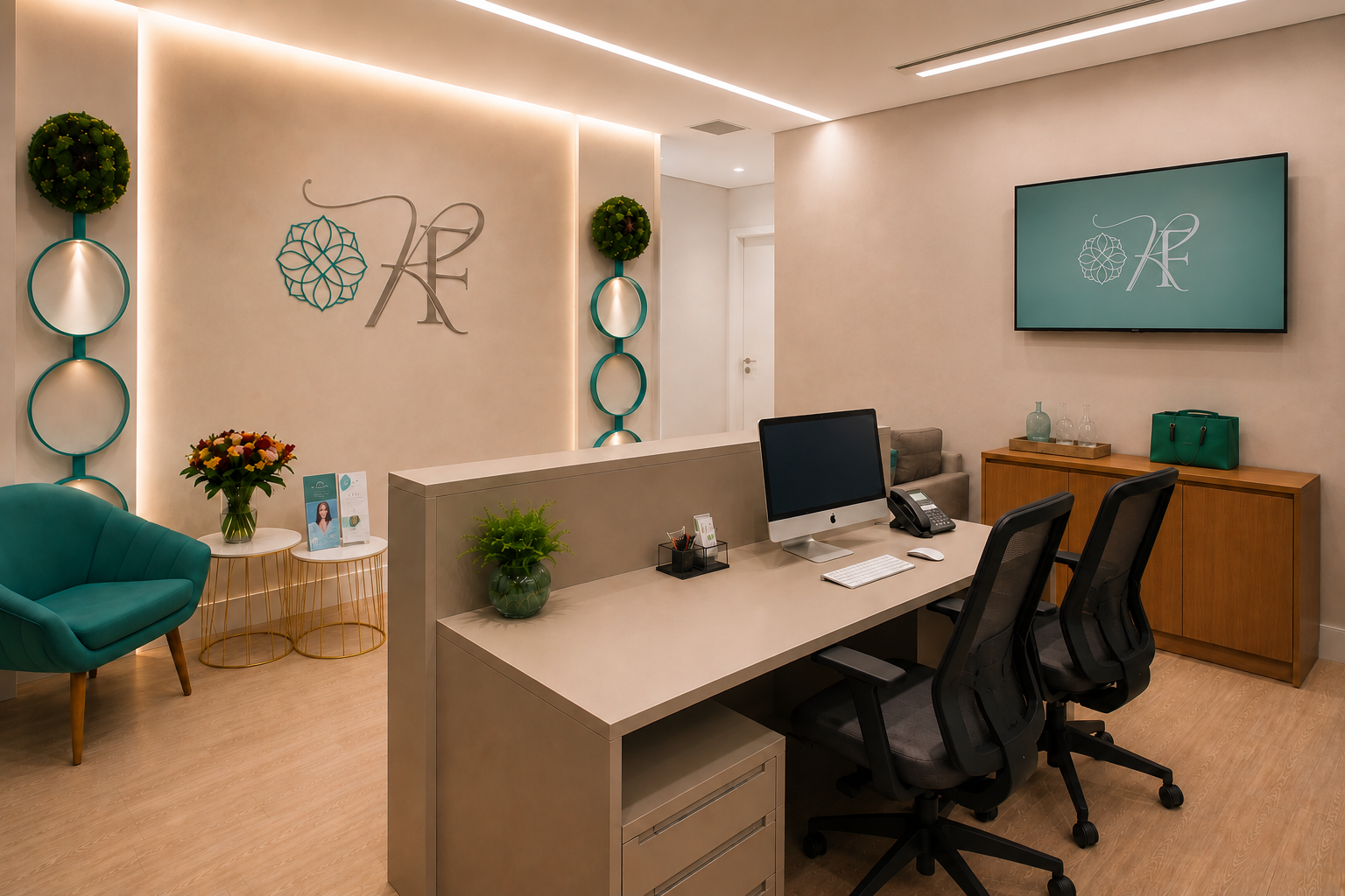 Recepção da clínica da Dra. Rafaela Fontenele